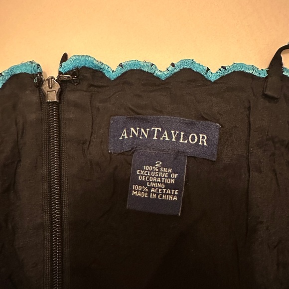 100% Silk Ann Taylor Mini Black Beaded Dress - Picture 3 of 5